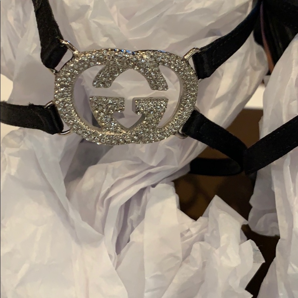 Gucci strappy heel. Crystal double G’s. Size 6M - Picture 2 of 12